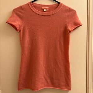 J. Crew Women’s 100% Cashmere TShirt Coral Pink Size XXS